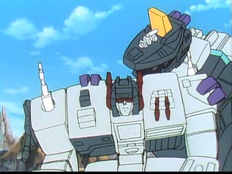 Trypticon and Metroplex share a moment