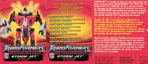 Transformers Tech Spec: Storm Jet
