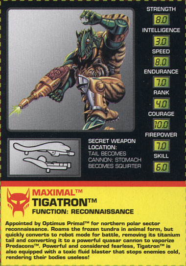 Transformers Tech Spec: Tigatron